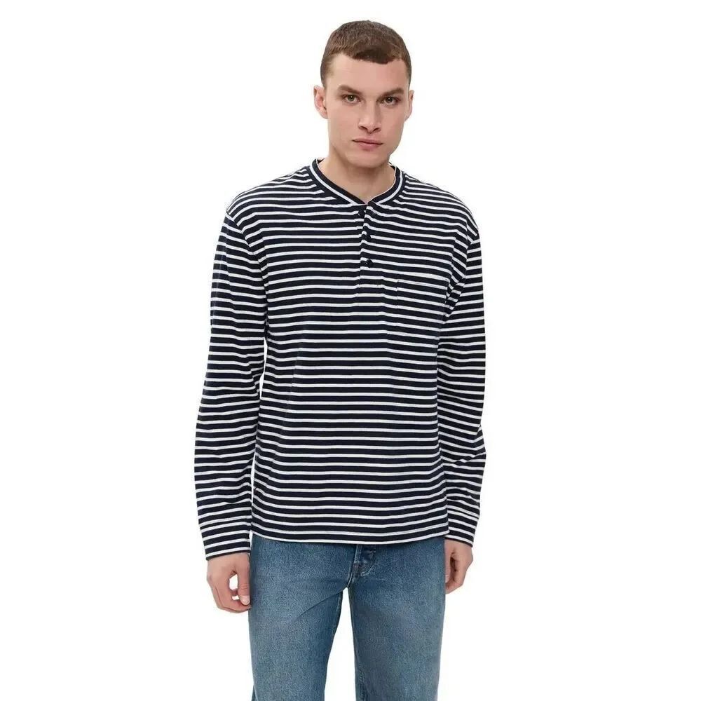 ✨Club Monaco Men’s Striped Navy & White Henley Sz XL Shirt✨